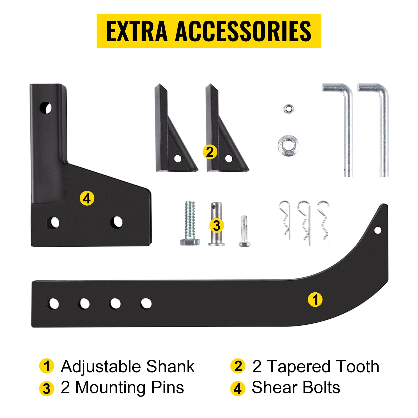 VEVOR Hitch Mounted Ripper Box Scraper 18" Shank Fit for 2" Receiver Adapters