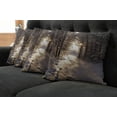 thumbnail image 5 of Ambesonne Winter Throw Pillow Cover 4 Pack, Christmas Snow Forest, 20", Brown Pale Yellow, 5 of 5