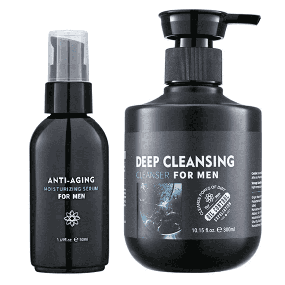 Suerbeaty Men’s 2-Step Skincare Set – 300ml Gentle Face Wash & 50ml Hydrating Serum for Daily Use