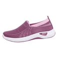 thumbnail image 2 of IEMIEMIEM Orthopedic Shoes for Women Arch Support Non Slip Slip on Sneakers Breathable Knitted Mesh Stretch Work Shoes Comfortable 2026 Orthopedic Shoes Purple 5.5 Wide, 2 of 6