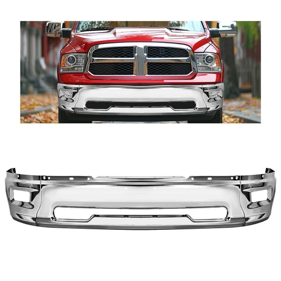 KOJEM Front Bumper Face Bar Fit for 2009-2012 Dodge RAM 1500 W/ Fog，2010 2011