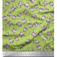 thumbnail image 1 of Soimoi Green Cotton Jersey Fabric Orchid Floral Print Fabric by Yard 58 Inch Wide, 1 of 3