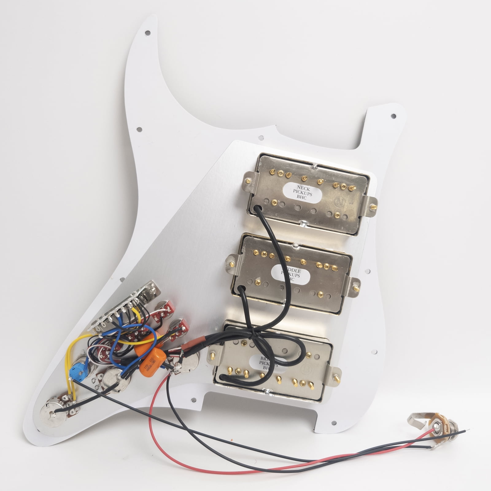 HHH Guitar Prewired Loaded Pickguard, With Alnico 5 Humbuckers Pickups, Coil Splitting, For Fender Strat Guitar