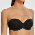 thumbnail image 5 of MELENECA Women's Stay Put Padded Cup with Lift Underwire Push Up Strapless Bras Black 44C, 5 of 5