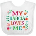 thumbnail image 3 of Inktastic My Babcia Loves Me Girls Baby Bib, 3 of 4