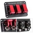 thumbnail image 1 of Interrupteurs à Bascule Automobile 12V 3 Groupes Panneau de Commutation pour Voiture de Course Rouge, 1 of 8