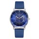 thumbnail image 1 of Reloj de cuarzo con calendario para hombre con correa de cuero PU y esfera redonda de negocios a la moda (azul plateado + azul), 1 of 3