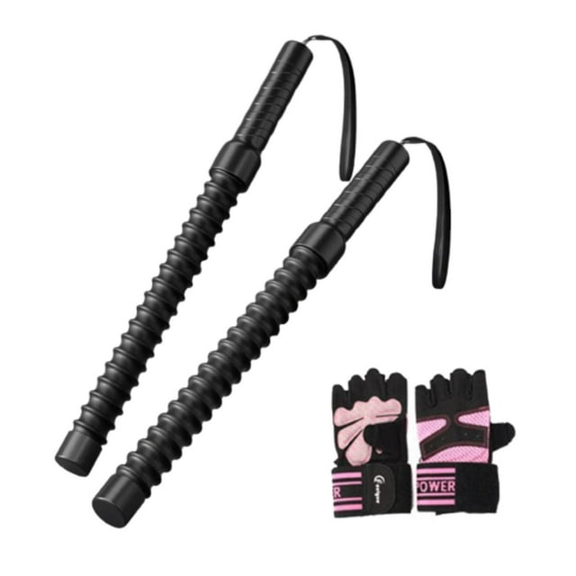 S SERENABLE 2 Pieces Ropeless Battle Ropes Fitness Equipment Steel Weighted Battle Ropes D