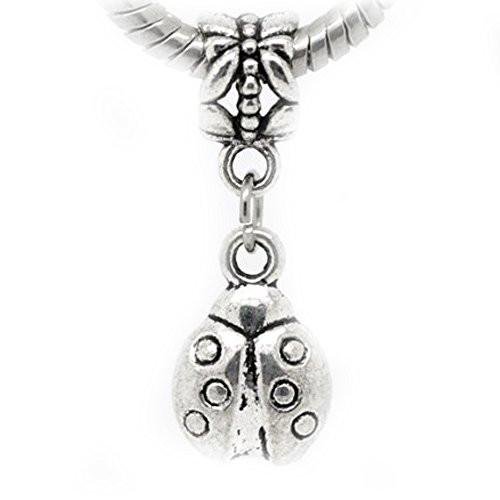 Lady Bug Dangle Charm European Bead Compatible for Most European Snake Chain Bracelet
