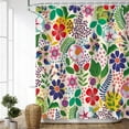 thumbnail image 2 of Floral Shower Curtain Colorful Shower Curtain Flower Boho Bright Unique Flowered Fabric Bohemian Shower Curtain for Bathroom with 12 Hooks, 72"x 72", 2 of 6