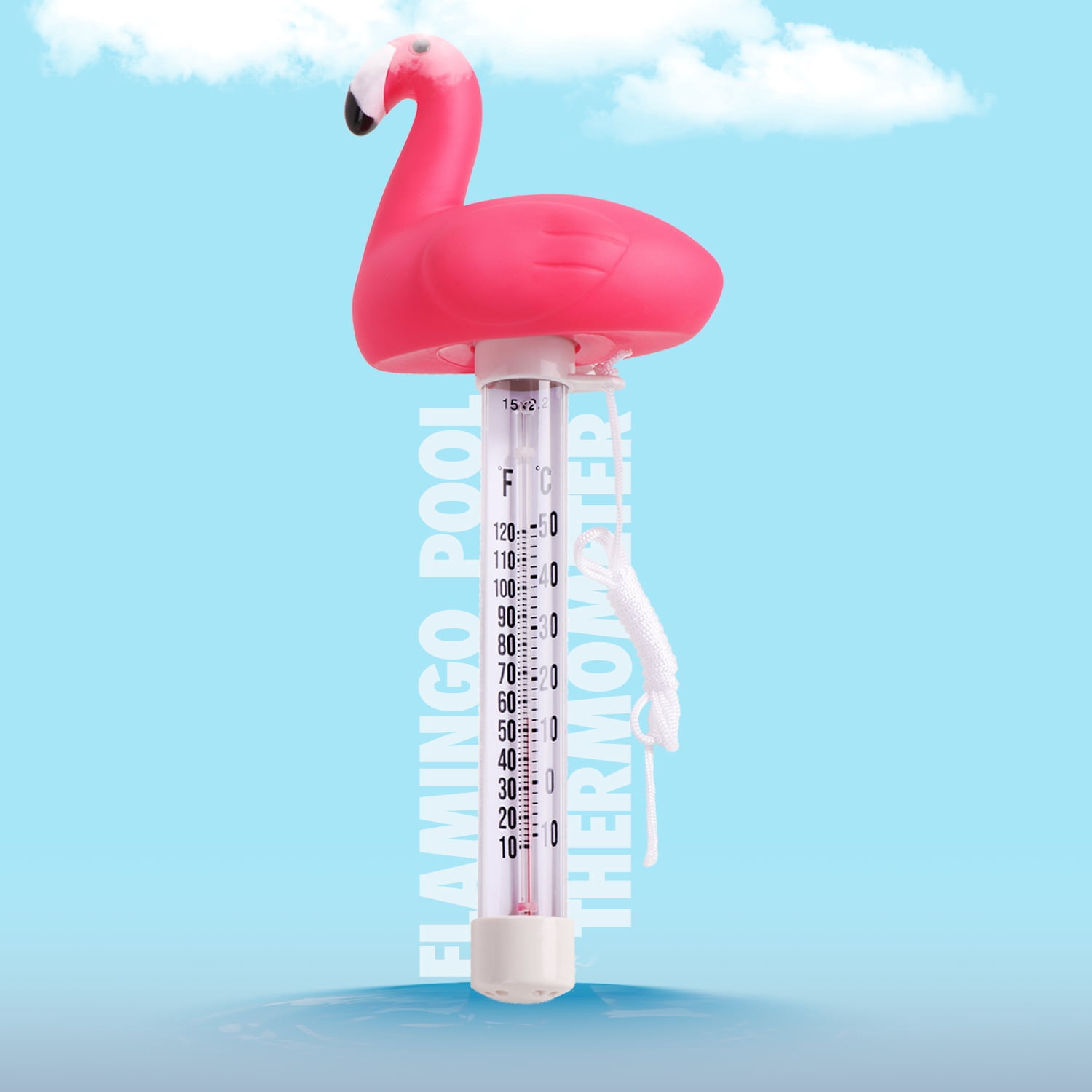Ixir Floating Pool Thermometer Water Temperature Reader for Outdoor Pool Shatterproof 9 x 0.99 x 0.2 Inch Capacity (-10°C to 50°C)