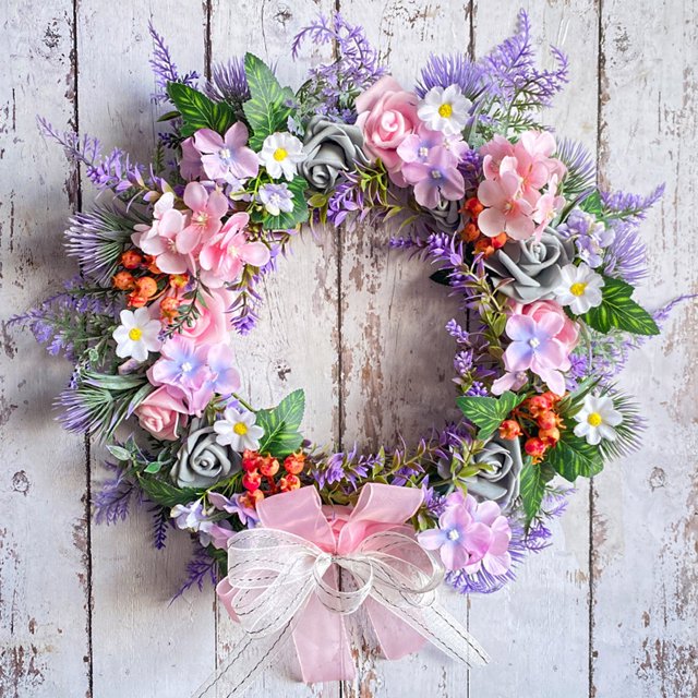 Corona de Flores de Imitación, Corona Romántica para Decoración de Bodas En Patios Al Aire Libre.