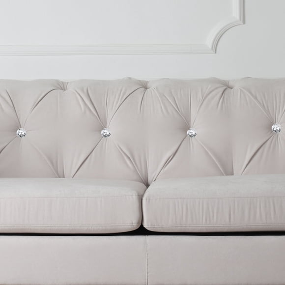 SHINYPASING 20Pcs White Crystal Buttons for Sofa Decorative Upholstery Nails Clear Transparent Finish