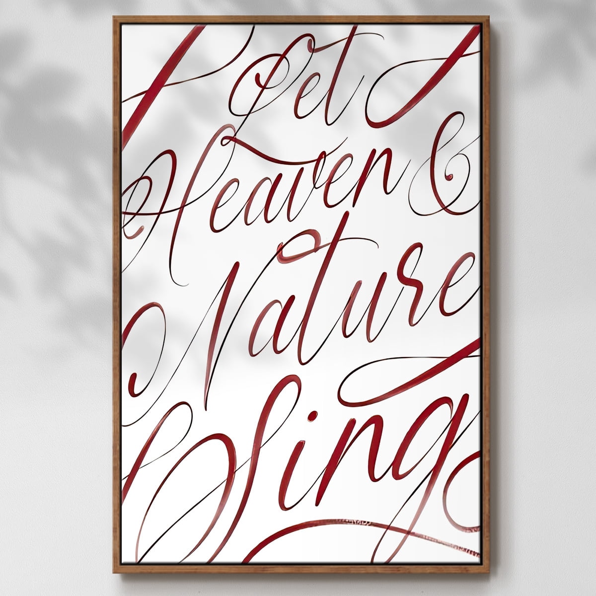 Heaven and Nature - Framed Gallery Wrapped Holiday Canvas - 17 x 25 - Rosewood Frame