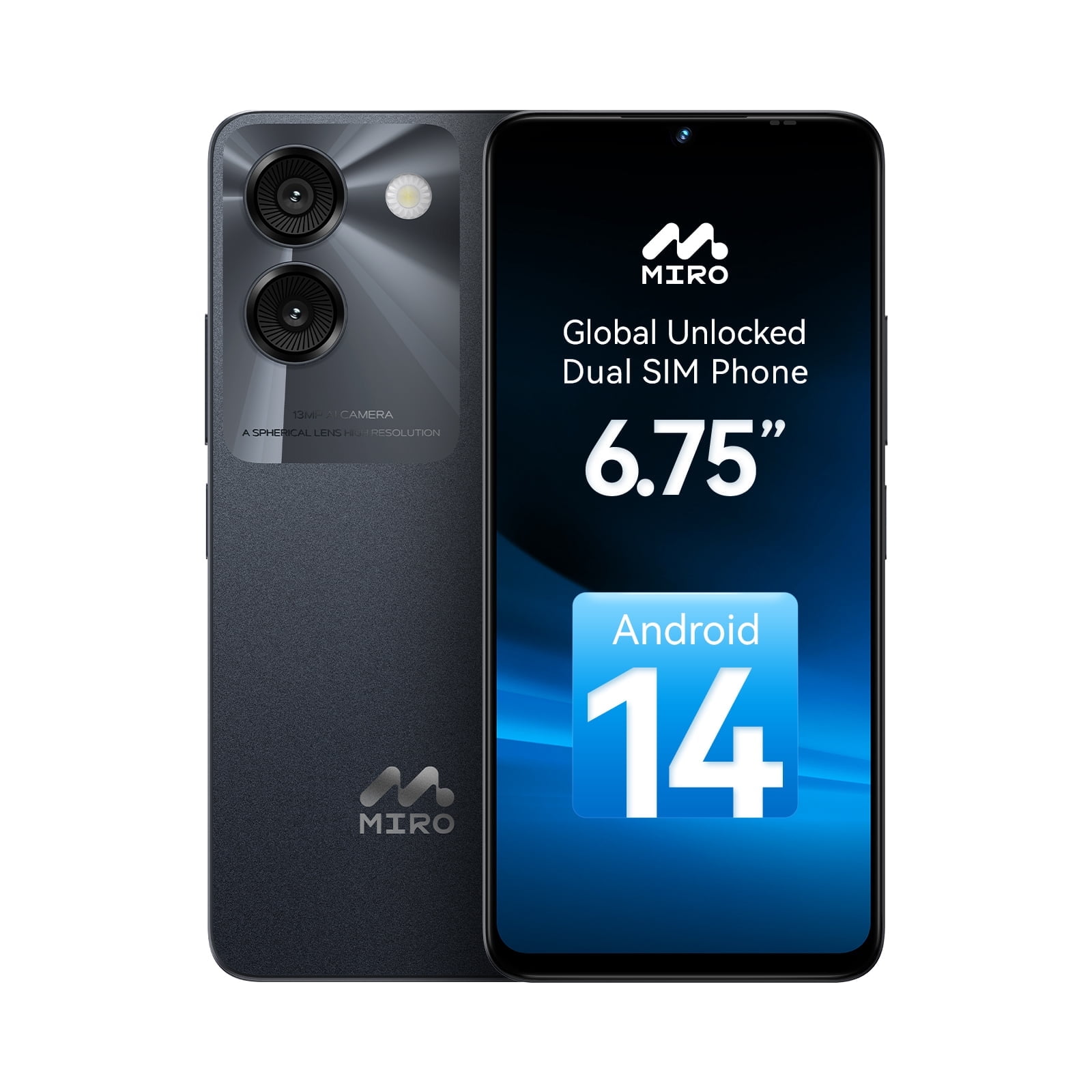 MIRO C67 Unlocked Smartphone - 6.75" HD+ 90Hz Display, MediaTek Helio G36 8 - Core, 4900mAh Battery