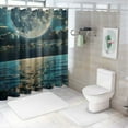 thumbnail image 7 of Orinice  Shower Curtain Full Moon Over Ocean Landscape Waterproof Fabric Shower Curtain for Bathroom Decor Set with Hooks  69x72, 7 of 7