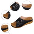 thumbnail image 6 of Modisza Orthopedic Wedge Sandals for Women Wide Width Open Toe Platform Wedges Slip on Comfortable Beach Walking Slippers size 6 Black, 6 of 7