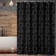 thumbnail image 3 of Cortina de ducha con diseño de pared negra resistente al agua y con ganchos para decoración de baño con estilo, 3 of 8