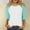 Mint Green, variant on Royisotas Patchwork Women's Tops Black Casual Fall 3/4 Sleeve Shirts Crew Neck Raglan Loose Fit Womens Tshirts