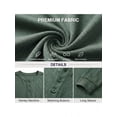 thumbnail image 5 of GRIUNS Mens Henley Shirts Long Sleeve T-Shirt Casual Classic Soft Stretch Pullover Tees Green 3XL, 5 of 8