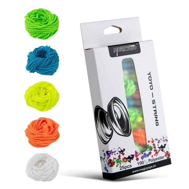 Cuerdas Yoyo MAGICYOYO 100% poliéster, paquete de 25 unidades, multicolor