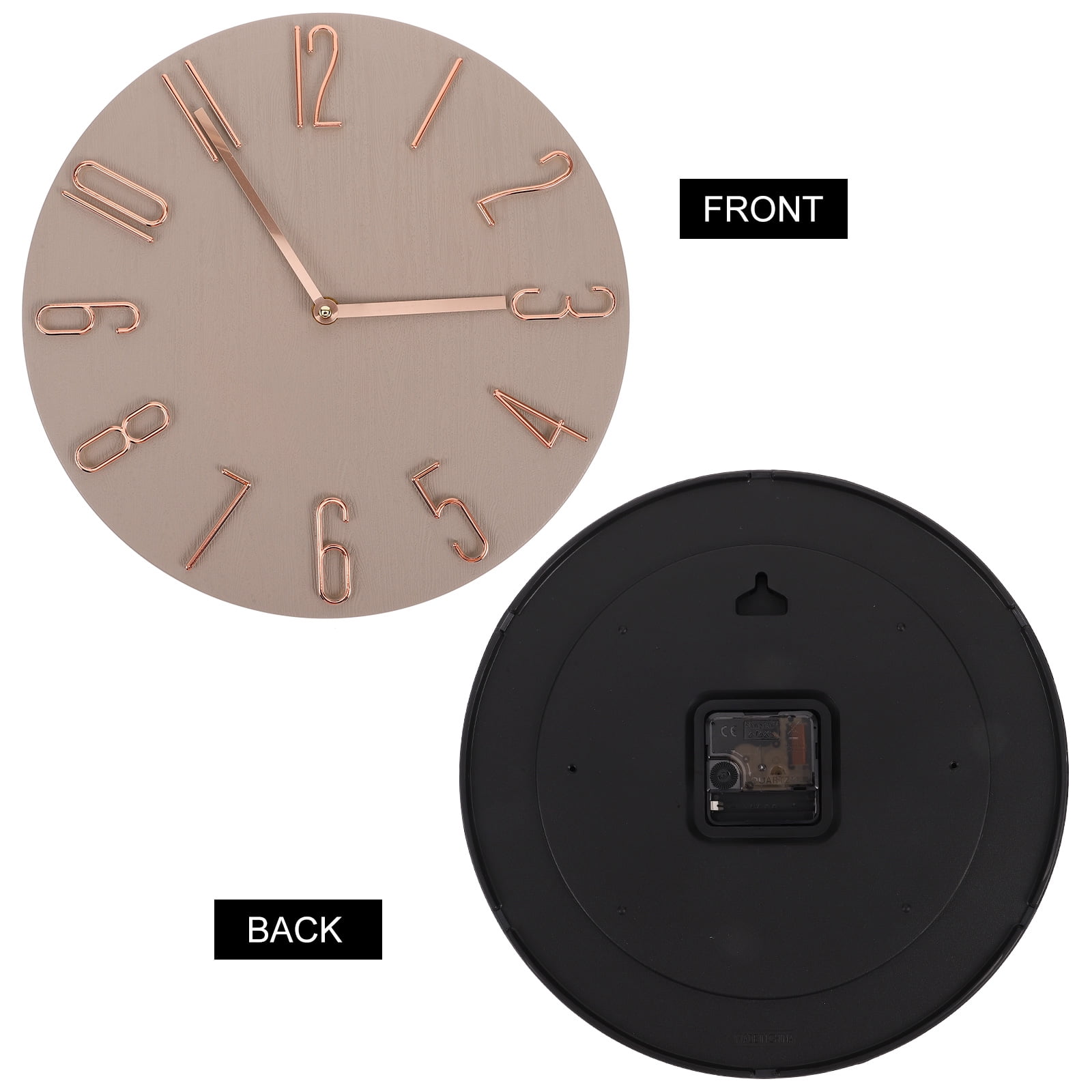 Supvox Beige Wall Clock Battery Operated with Silent Quartz Movement, Modern Decorative Timepiece for Home and Office Use