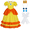 Yellow, variant on Super Bros Princess Peach Costume for Girls Birthday Halloween Christmas Cosplay Dress Up with Rich Accessories
