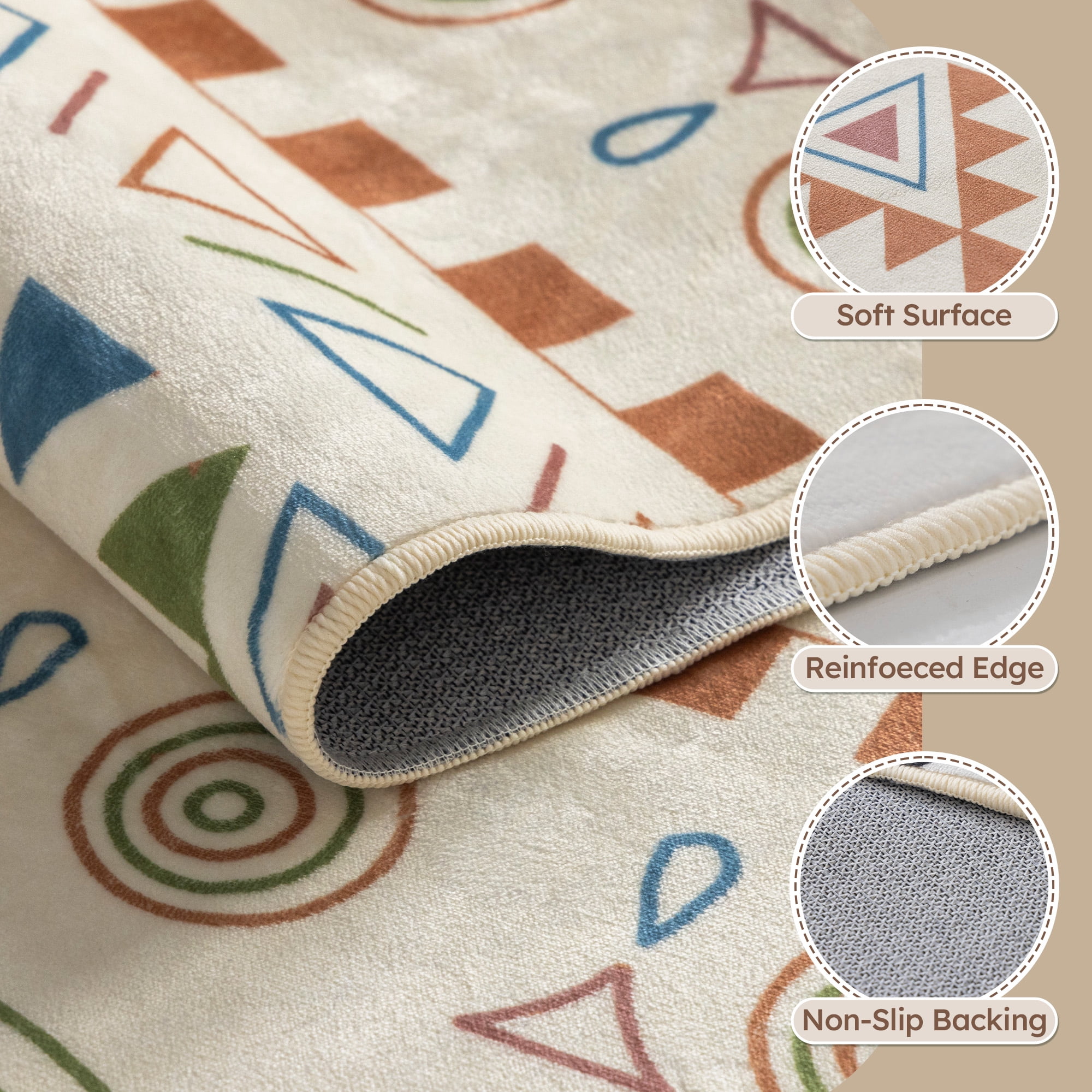 EnHomee Area Rug for Living Room 4x6 Area Rugs for Bedroom Machine Washable Area Rug,Colorful