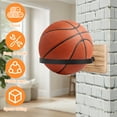 thumbnail image 3 of 4Pcs Ball Storage Holder Wall Mount Basketball Rack Wooden Basketball Display Holder Multipurpose Volleyball Organizer for Football Volleyball Home Decor, 3 of 9