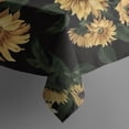 thumbnail image 5 of Black White Flower Sunflower Pattern Square Tablecloth,Waterproof Square Table Cover,Wipeable Spillproof Washable Table Cover for Home Kitchen Party Decor 52"x52"(132x132cm), 5 of 6
