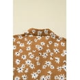 thumbnail image 6 of Women's Khaki Plus Size Floral Print V-Neck Puff Sleeve Dress for Daily Wear [ZhiHiMeRi] | 4X, 6 of 11