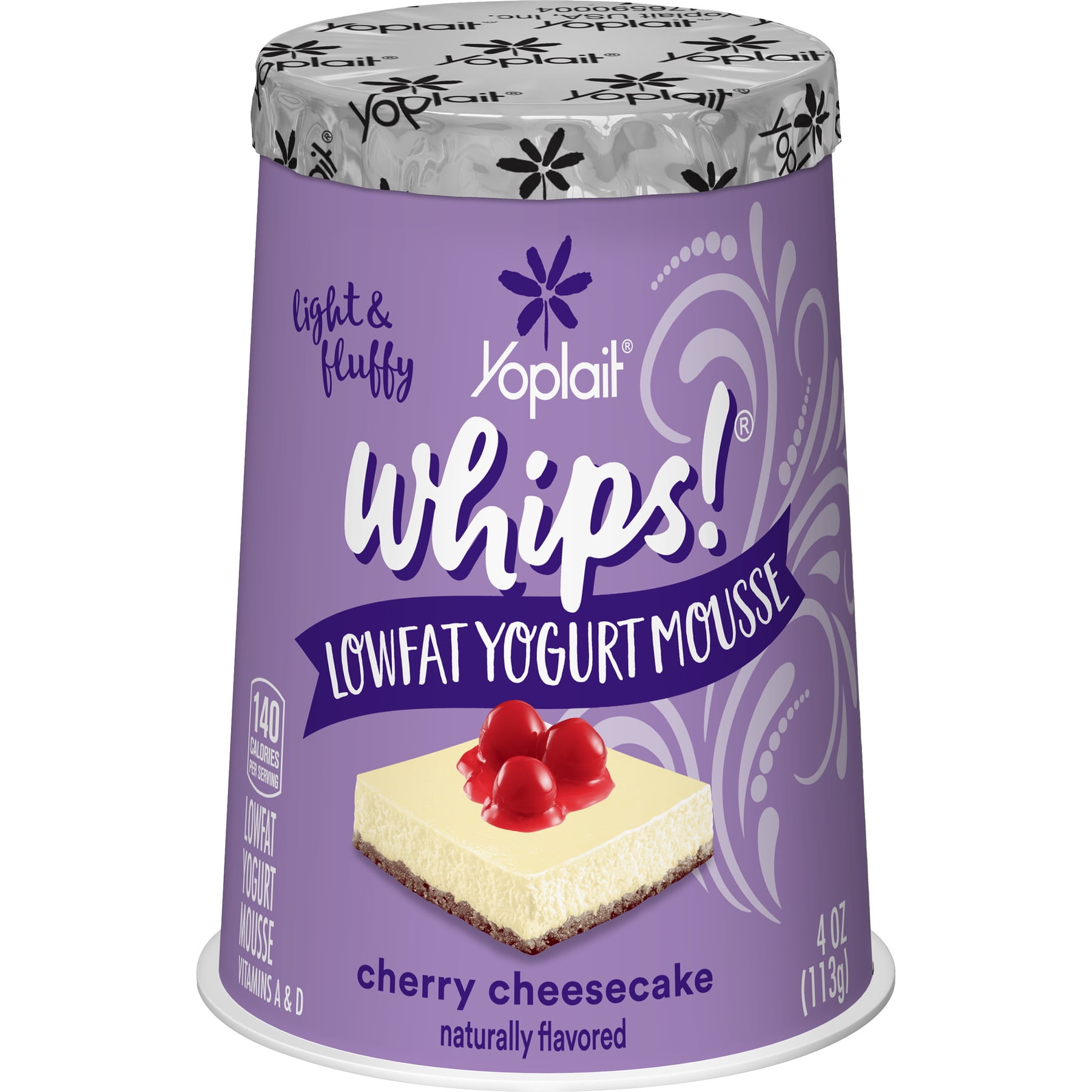Yoplait Whips Yogurt Cherry Cheesecake, 4 oz Cup