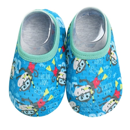 

1-6Y Baby Kids Boys Girls Animal Prints Cartoon Mesh The Floor Socks Barefoot Aqua Socks Non-Slip Shoes