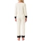 thumbnail image 3 of INSPIRAR CHIC Conjunto de Ropa de Casa para Mujeres, Top de Encaje sin Mangas con Tirantes, Pantalones Suaves con Bolsillos, Cardigan, Conjunto de Pijamas de 3 Piezas L Blanco, 3 of 6