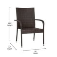 thumbnail image 5 of Flash Furniture Maxim Wicker Dining Chair with Arms, Espresso, Set of 4, 5 of 9