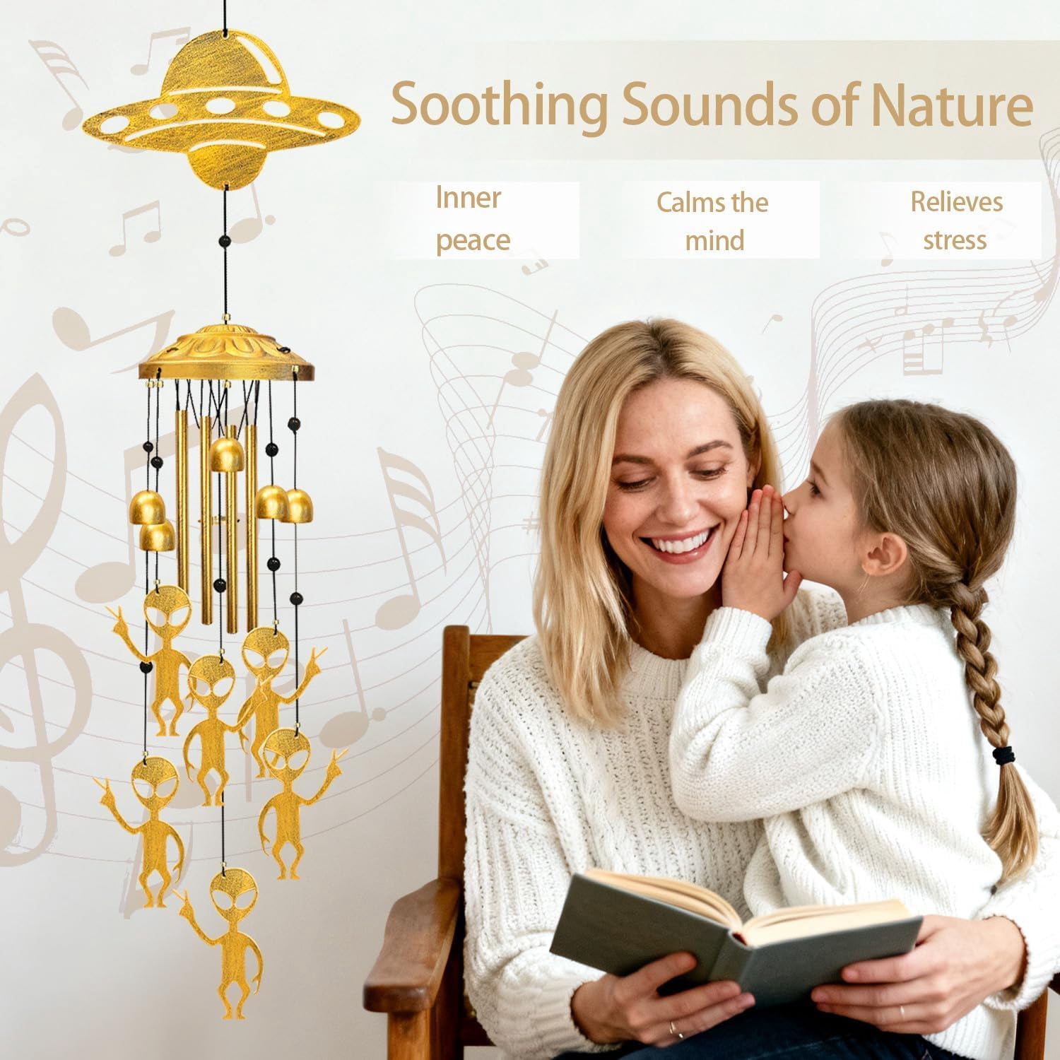 Outside   Windchimes Gifts for Men/Women/Dad/Grandpa Birthday Gift Memorial Gift Metal Wind Chime for Outdoor/Indoors Home, Porch, Yard Decor, Garden Decorations