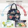thumbnail image 6 of ZNDUO Reusable Lunch Box, Adjustable Shoulder Strap Vintage Floral Pattern Lunch Bag, 6 of 8