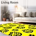 thumbnail image 2 of ODIKA 5'x7' Machine Washable Non-Slip Area Rug, Whimsical Striped Beast Animal Face High Traffic Rug, Yellow, 683492, 2 of 7