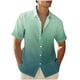 thumbnail image 1 of Camisas de Manga Corta de Botón para Hombre, Blusa de Moda Casual de Impresión de Gradiente de Cuello de Vuelta Hecha de 95% Poliéster 5% Spandex para el Verano, Camisas de Verano para Hombre, 1 of 4