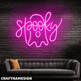 thumbnail image 2 of Craftnamesign Spooky Ghost Neon Light For Wall Decor, Halloween LED Wall Art, 2 of 5