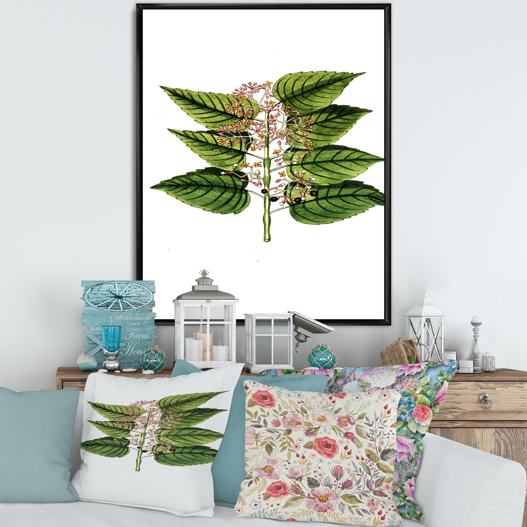 Designart 'Ancient Plant Life XXVI' Traditional Framed Canvas Wall Art Print