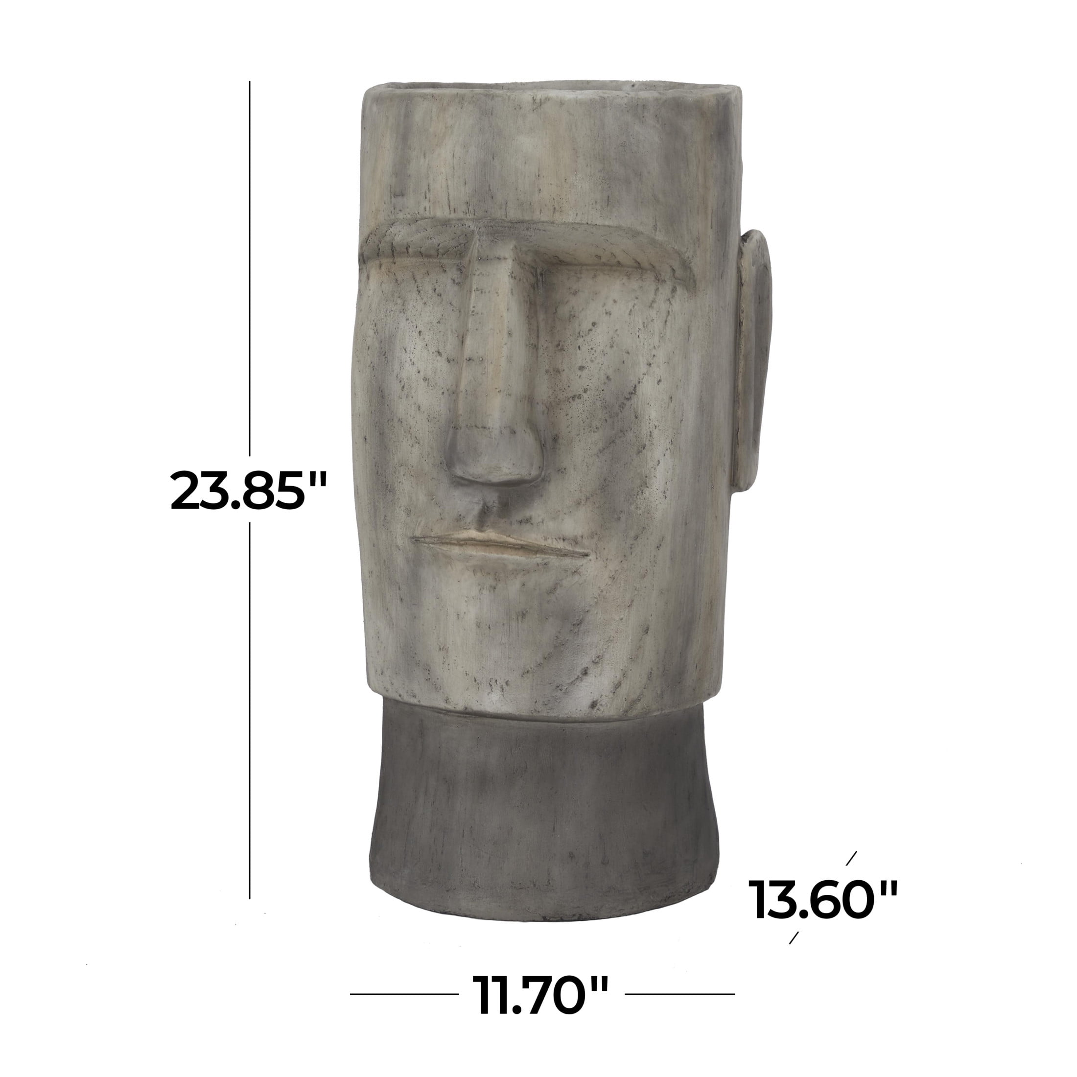 DecMode 12" x 24" Easter Island Brown Magnesium Oxide Face Planter