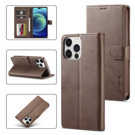 TECH CIRCLE for Apple iPhone 14 Pro Max Case, Luxury PU Leather Wallet Protective Stand Phone Case with Card Slots Pocket Cover Case for Apple iPhone 14 Pro Max 6.7 inch 2022,Brown