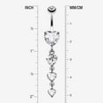 thumbnail image 2 of Brilliant Heart Cascade Belly Ring-Clear Gem, 2 of 3