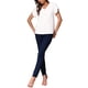 thumbnail image 2 of INSPIRAR CHIC Blusa de Verano para Mujeres con Manga Corto Tulipán y Botón Frontal Cuello en V Ojal XS Blanca, 2 of 6