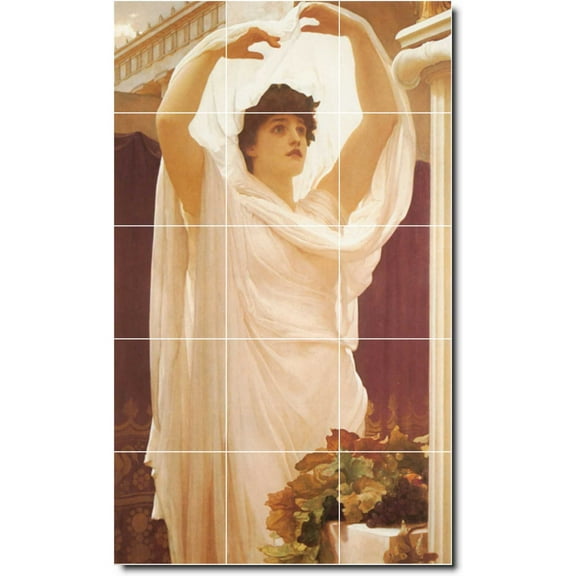 Ceramic Tile Mural-Frederick Leighton Women Painting 97. 12.75" w x 21.25" h using (15) 4.25 x 4.25 ceramic tiles