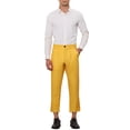 thumbnail image 2 of INSPIRE CHIC Plaid Dress Pants for Men's Cropped Ankle Length Business Trousers 34 Yellow, 2 of 5