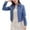 Blue, variant on Frostluinai Cropped Denim Jacket for Women Long Sleeve Lapel Collar Soft Jean Jacket Button Down Casual Denim Coats Vintage Jean Coat with Pocket