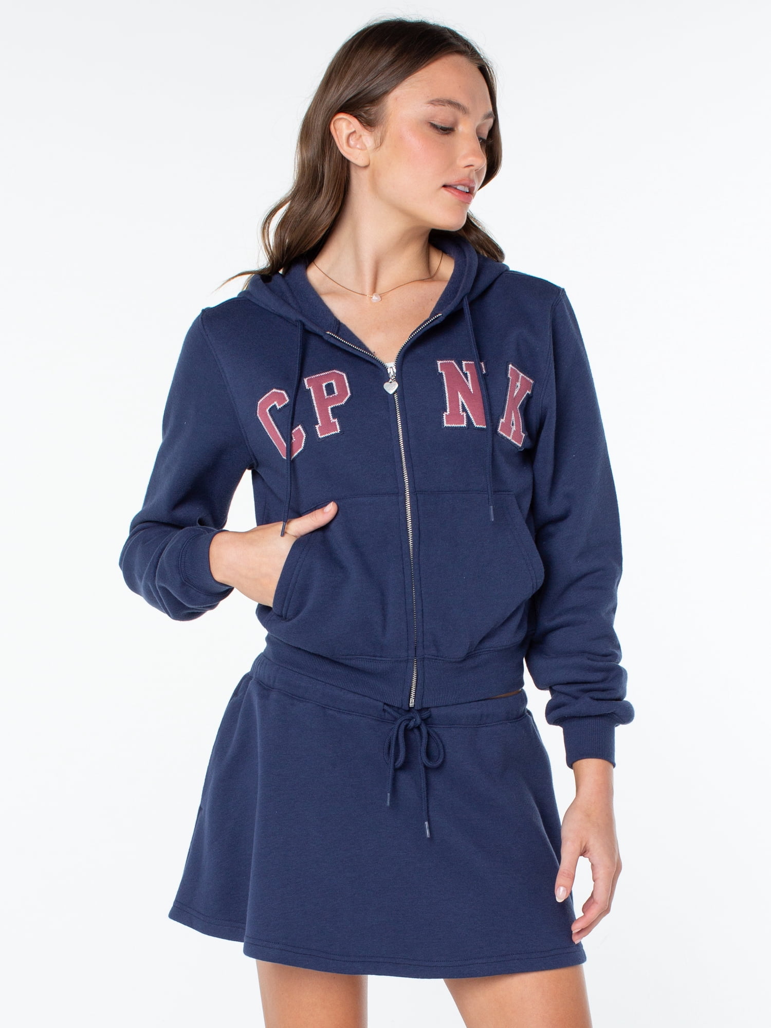 Celebrity Pink Women's Signature Zip Up Fleece Hoodie Sweatshirt, Sizes XS-XXXL