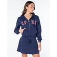 thumbnail image 3 of Celebrity Pink Women's Signature Zip Up Fleece Hoodie Sweatshirt, Sizes XS-XXXL, 3 of 7